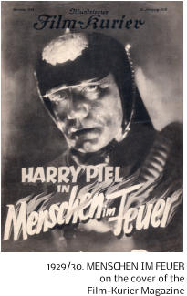 1929/30. MENSCHEN IM FEUER  on the cover of the  Film-Kurier Magazine
