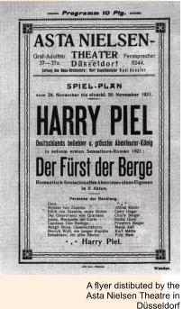 A flyer distibuted by the  Asta Nielsen Theatre in  Dsseldorf